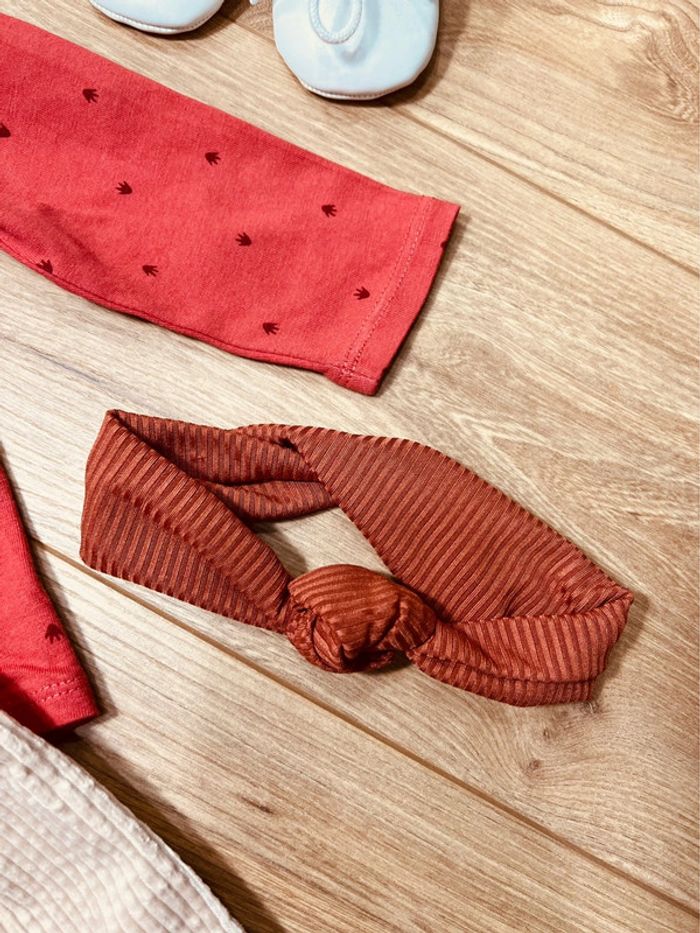 Taille 12 mois tenue 3p fille Obaibi Kiabi terracotta beige * hérisson * 🎀 - photo numéro 5