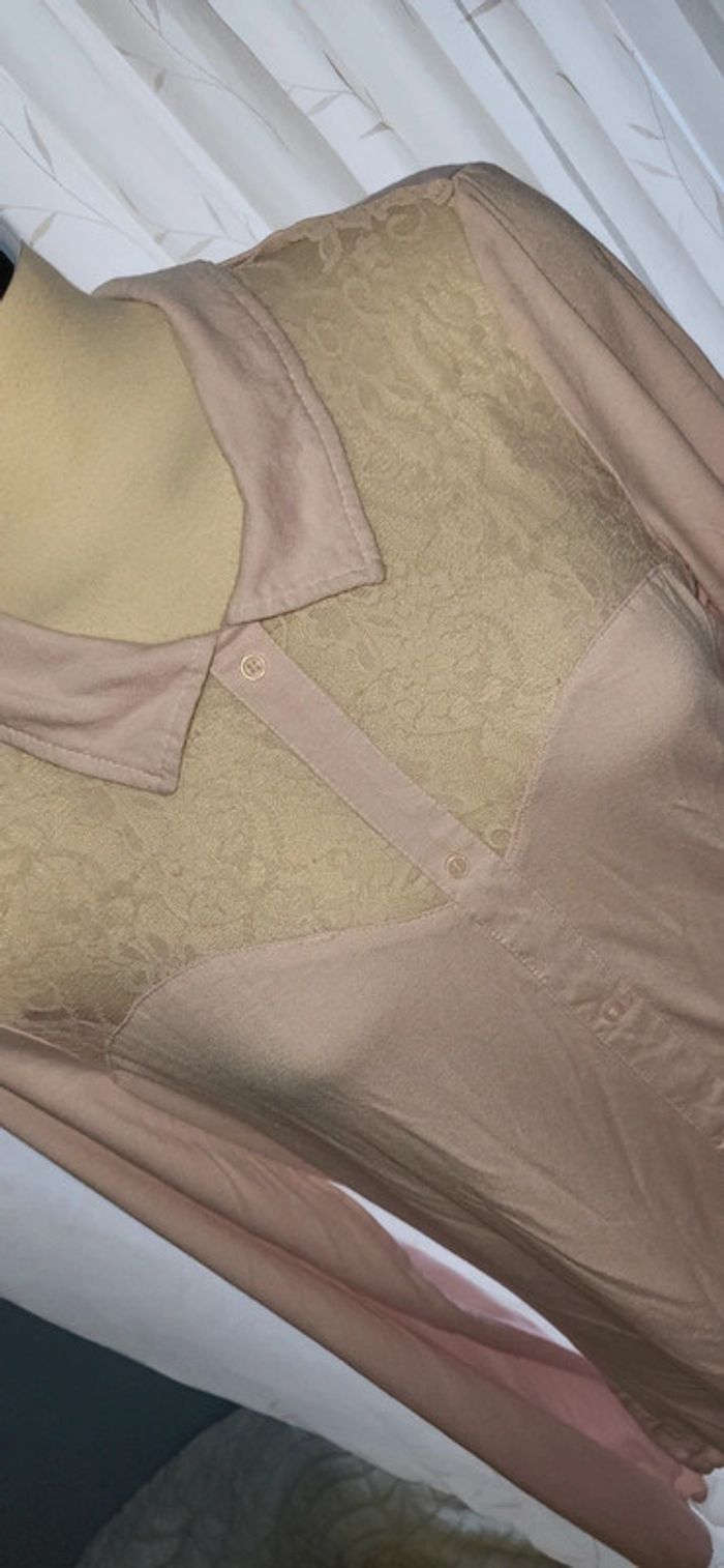 Chemise manches longues dentelle 3 suisses 44/46 - photo numéro 3