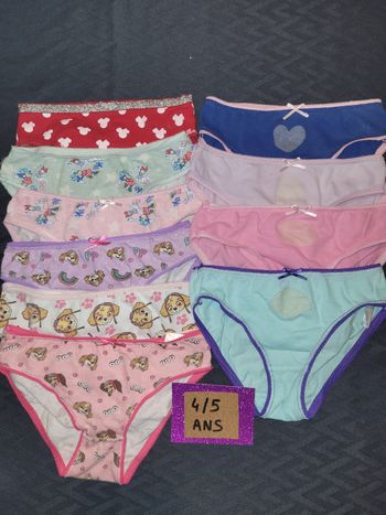 Lot de 10 culottes pat patrouille et minnie