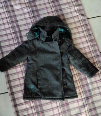 Blouson à capuche amovible, gris  ,poches  ,fermeture  et  pressions  ,Orchestra  ,5 ans  110 cm