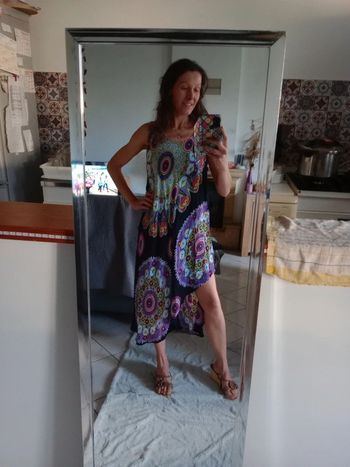 Robe asymétrique xL multicolore c1