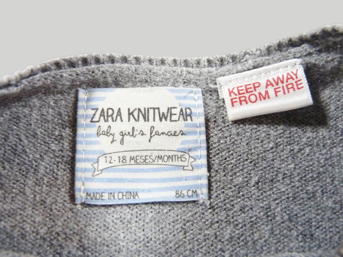 Gilet cardigan tricot gris fleurs Zara 12 – 18 mois 86 cm fille - photo numéro 4