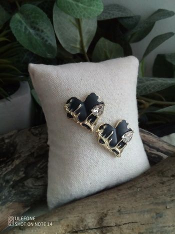 Boucles d'oreilles coeurs noirs