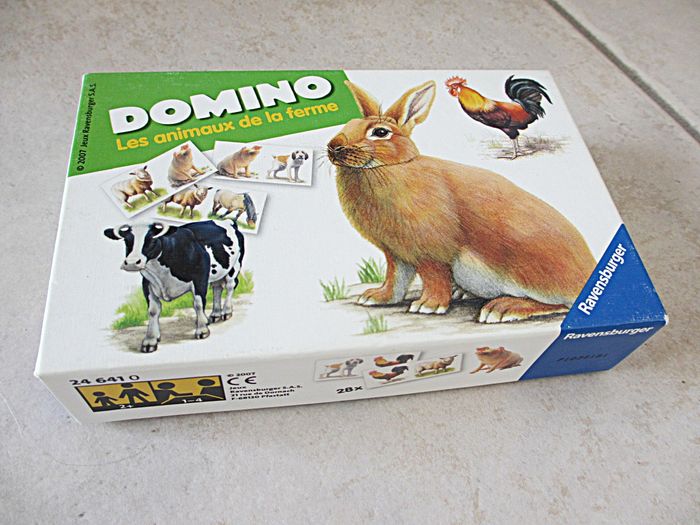 Jeu de dominos (28 cartes) : Les animaux de la ferme – Ravensburger - photo numéro 2
