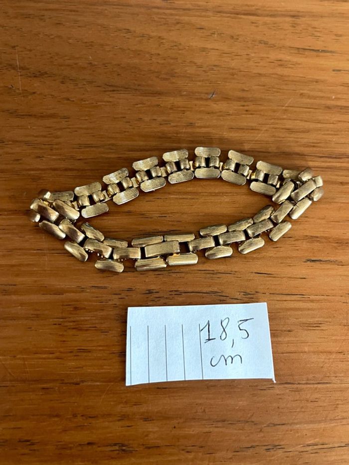 Bracelet maillons dorés vintage 18,5 cm - photo numéro 4
