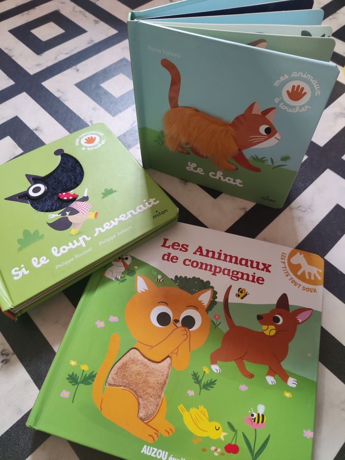 Lot de 3 livres à toucher Auzou et Milan