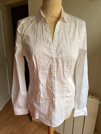 Joli chemisier ML blanc H&M T. 38 femme neuf avec étiquette