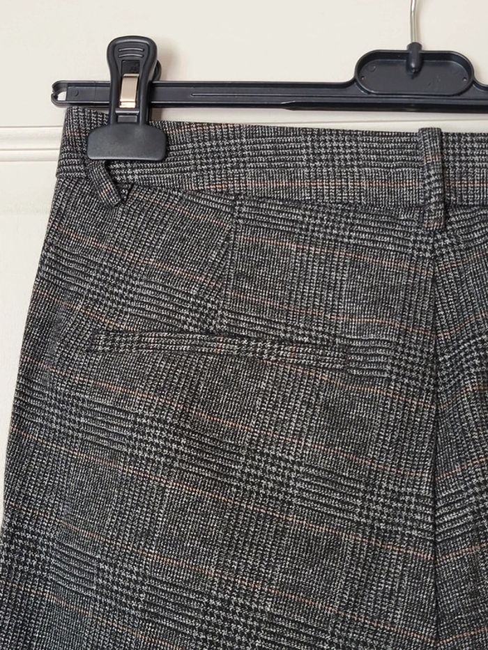 Pantalon gris à carreaux prince-de-galles Zara - photo numéro 4