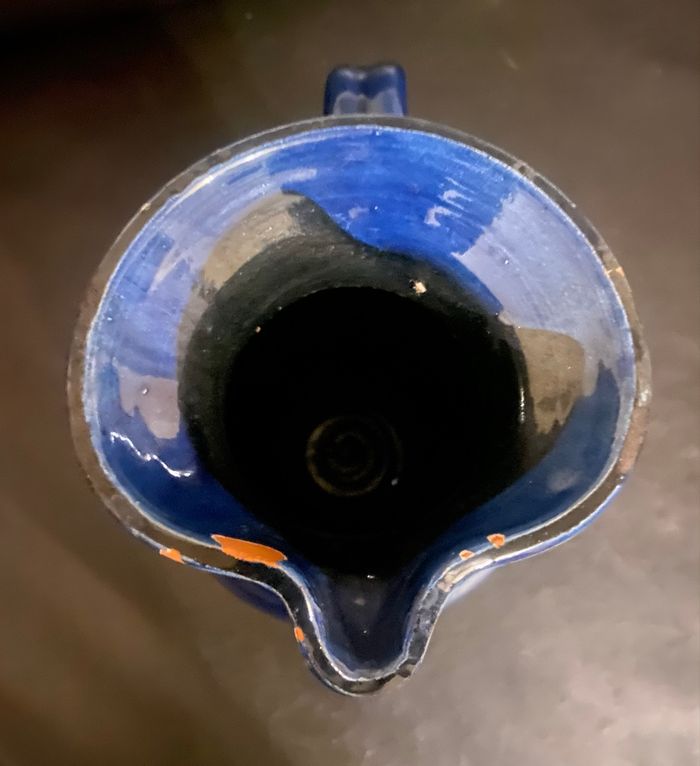 Cruche/carafe bleu marine vintage - photo numéro 5