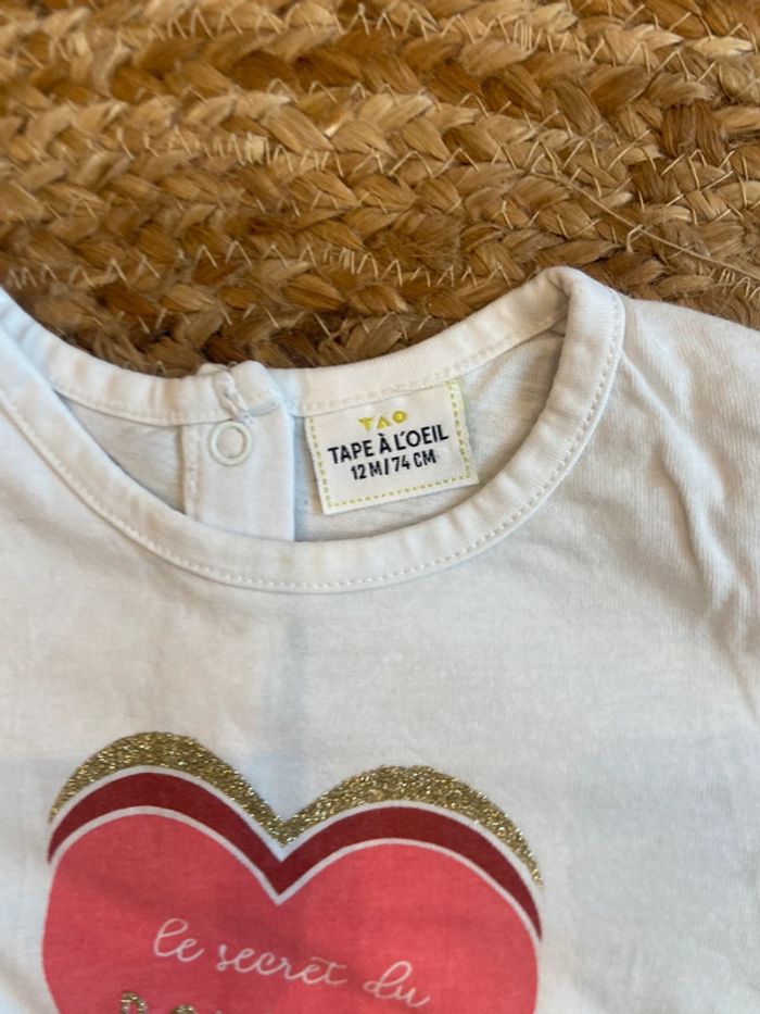 Tee-shirts manches longues fille 12 mois tape à l’œil - photo numéro 2