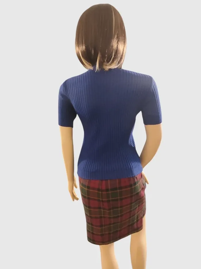 T-shirt Bleu Marine, Taille M - Maille Côtes Chaude et Confortable ! - photo numéro 4