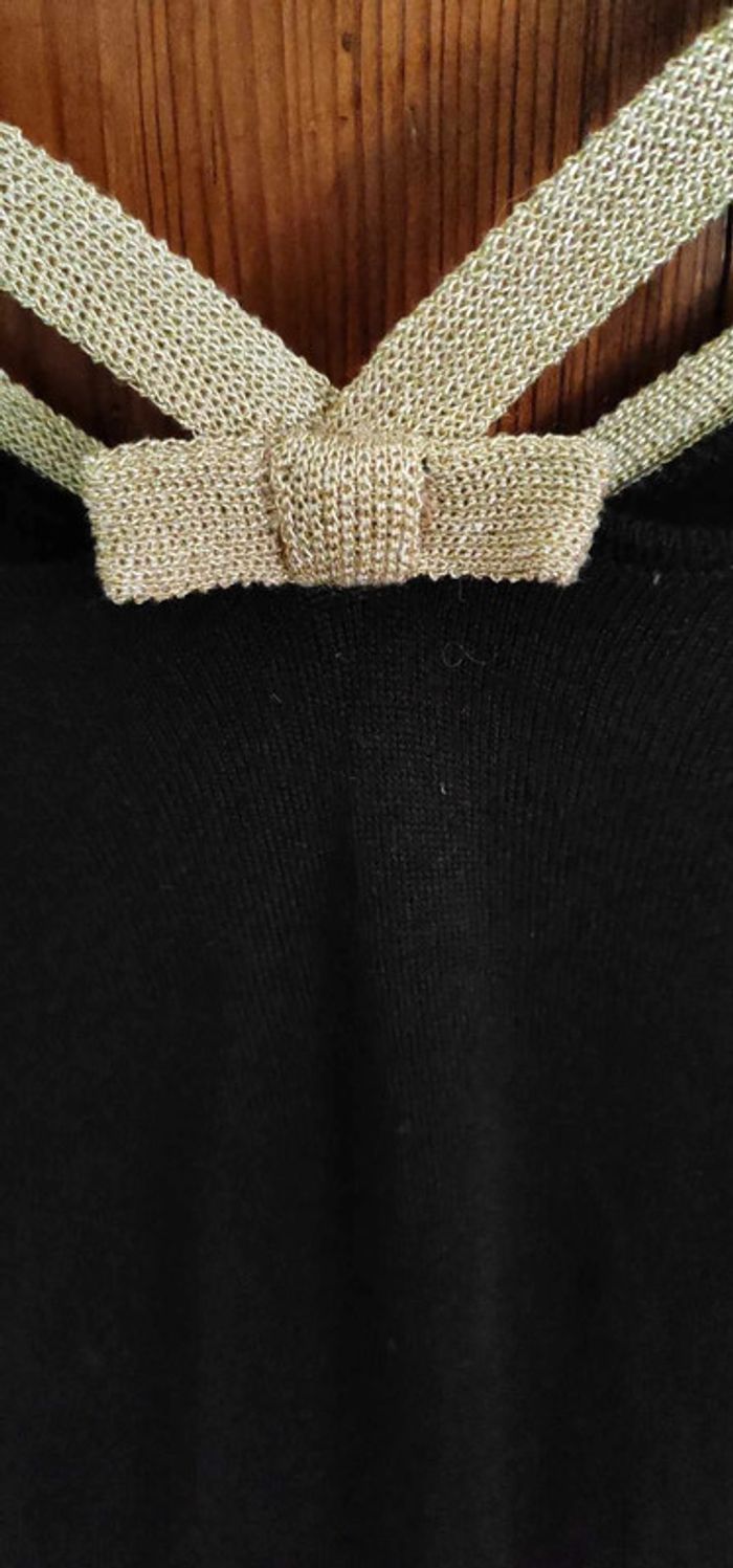 🌸Haut 3/4 manches, noir et doré T40 - photo numéro 3