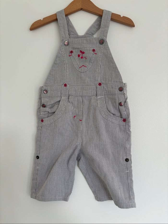 Salopette fines rayures 2 ans