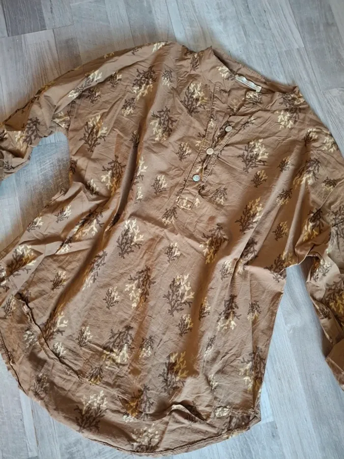 Chemisier en coton marron - photo numéro 5