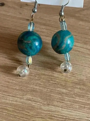 Boucle d’oreille bleu