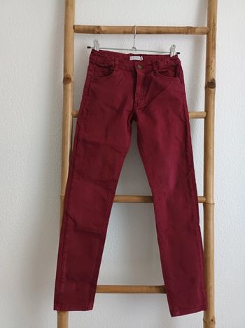 Pantalon slim rouge bordeau Eden & Victor taille ajustable 10 ans