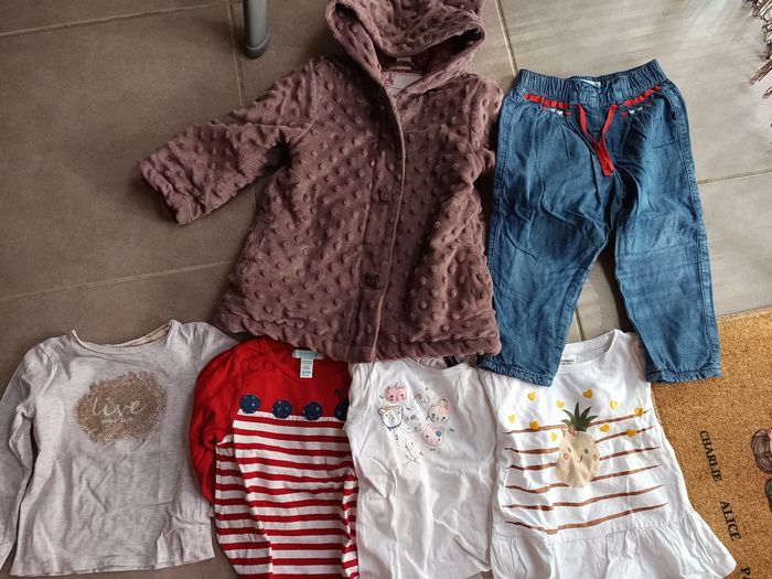 Lot vetements filles haut manches longues lanteau