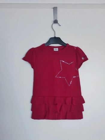 Robe Rouge bordeaux framboise étoile paillettes sequin argent