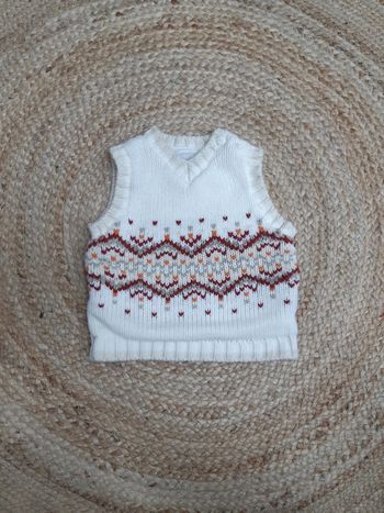 Pull jacquard sans manche Kimbaloo 9 mois