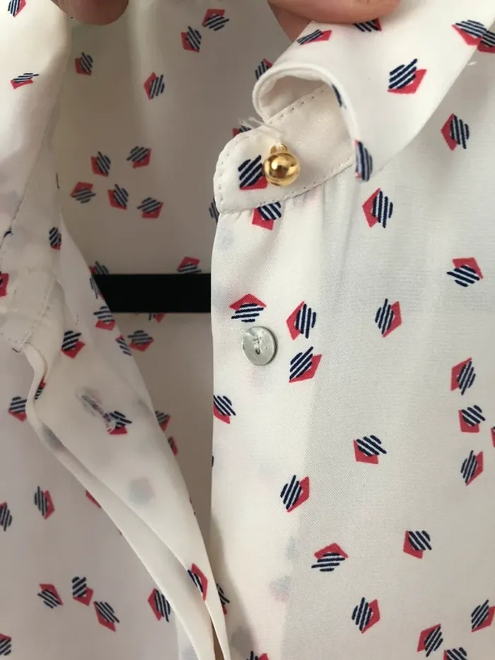 Chemise blouse crème à motifs Zara taille S comme neuve - photo numéro 5