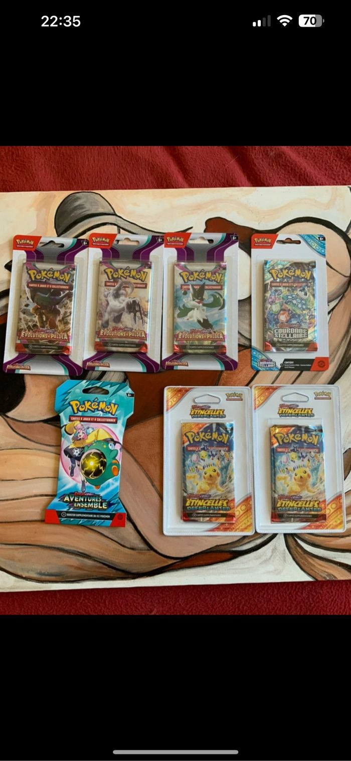 Lot de blister Pokémon différentes série EV .
