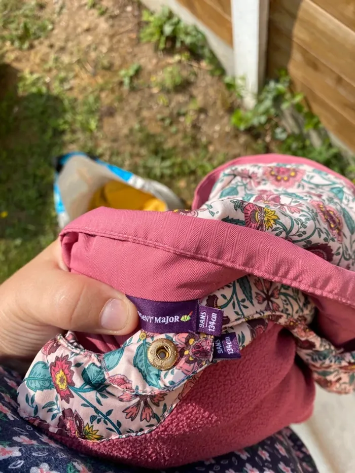 Manteau blouson parka rose fille sergent major 9 ans fleurs - photo numéro 14