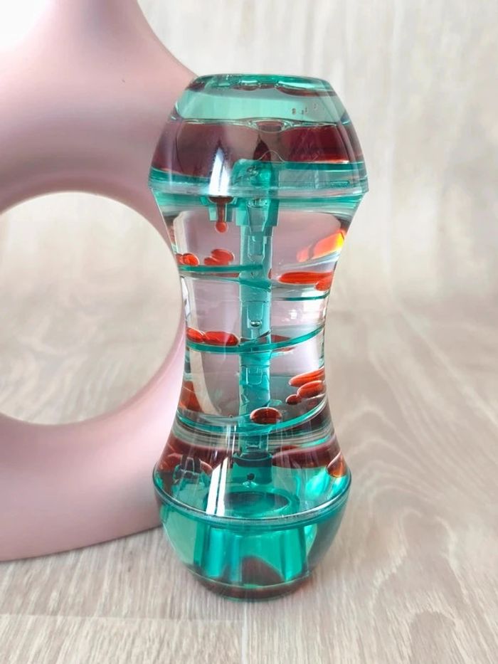 Sablier à huile en spirale apaisant vert et rouge - photo numéro 4