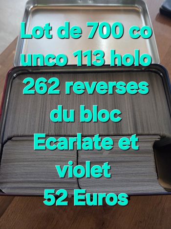 Lot de cartes pokemon du bloc Ecarlate et violet 