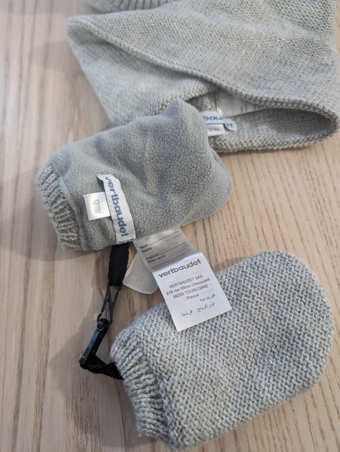 Ensemble bonnet snood moufles Vertbaudet - photo numéro 3