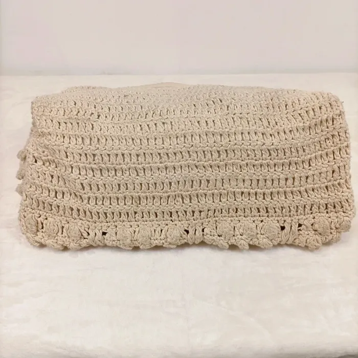 Sac à main beige crocheté crochet - esprit bohème chic S008 - photo numéro 3