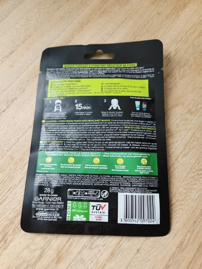 🌺Masque purifiant et hydratant au charbon pur Garnier🌺 - photo numéro 4