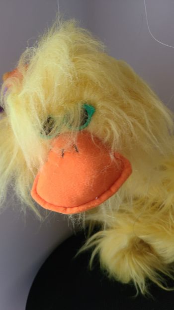 Marionnette vintage à cordes marionnette canard jaune avec casquette chapeau en peluche animal  inte