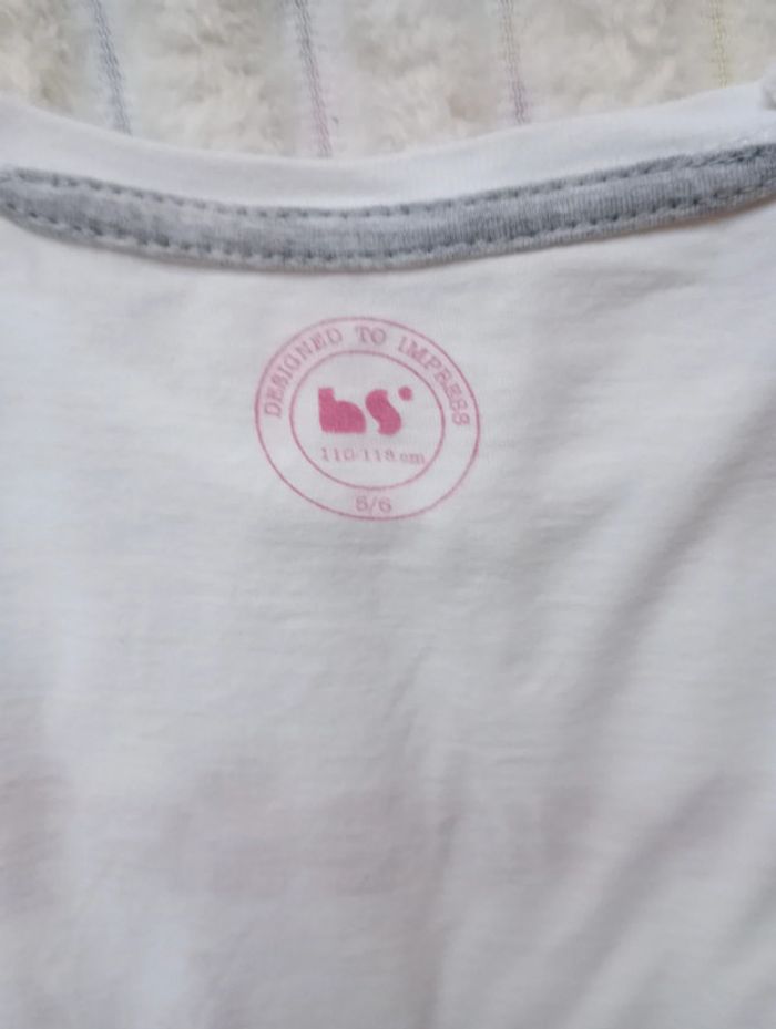 T-shirt 5 6 ans crème et rose - photo numéro 3