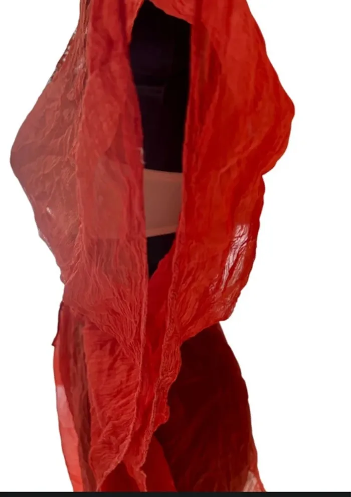 Tunique de plage transparente orange à strass – par-dessus de maillot” - photo numéro 4