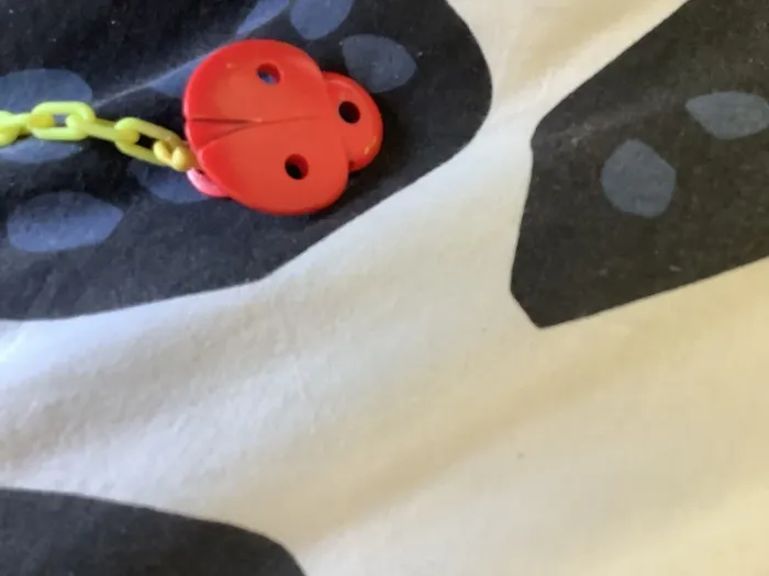 Attache sucette / accroche sucette coccinelle jaune et rouge - photo numéro 5