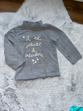 Haut col roulé gris - 12 mois - Kiabi