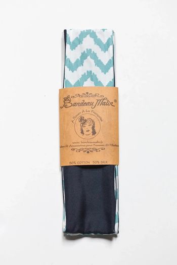 Bandeau Malin à chevrons bleu turquoise
