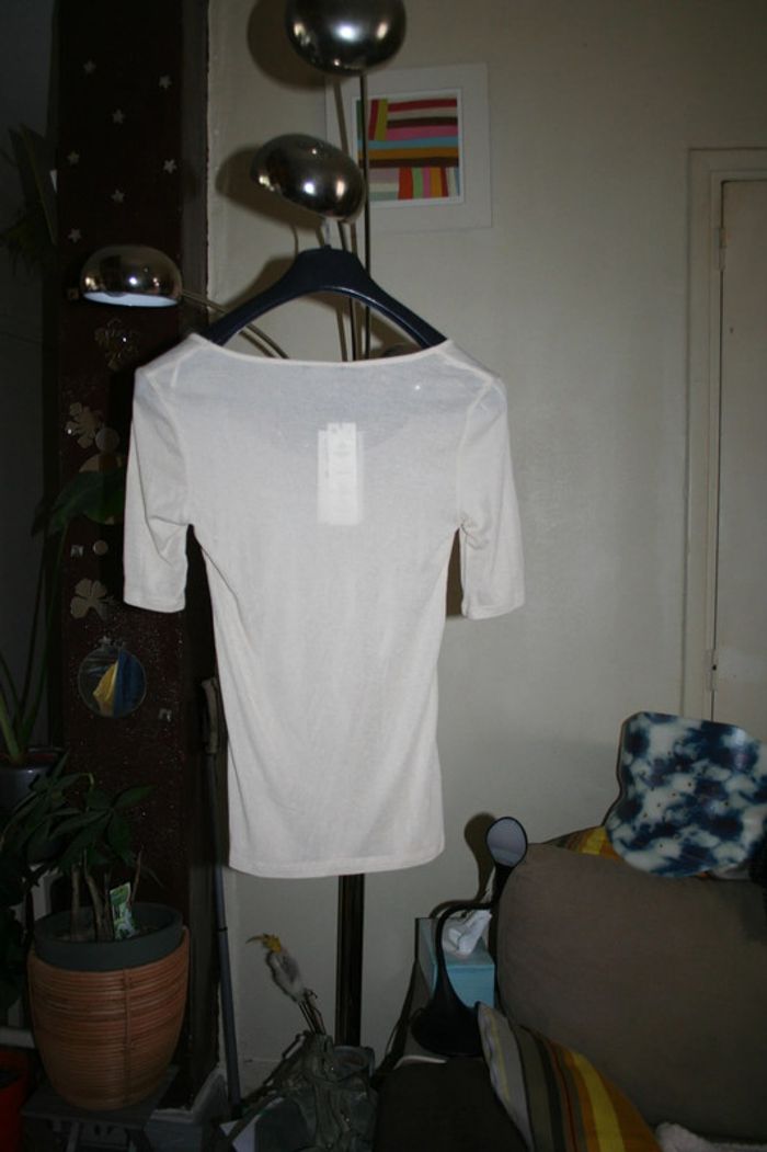 🌸T-Shirt Soft Blanc Ivoire Taille 40 Tendance 2023 "ZARA" Neuf 🌸 - photo numéro 3