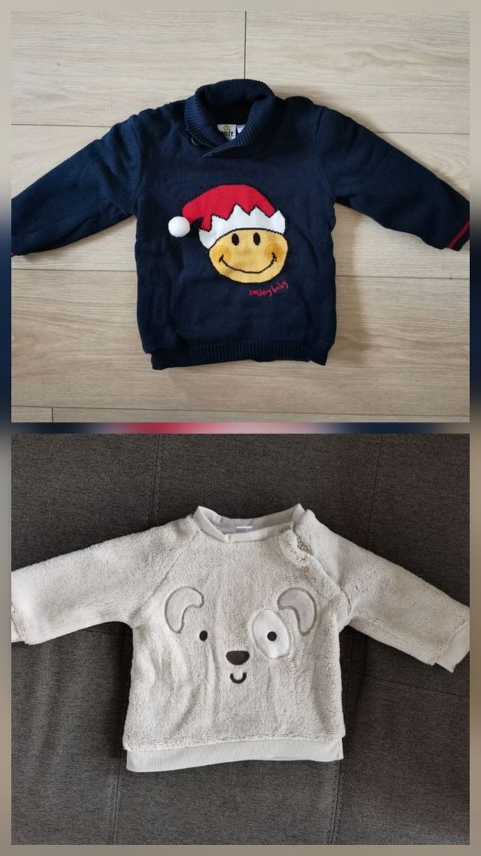 Lot pull polaire garçon  9 mois