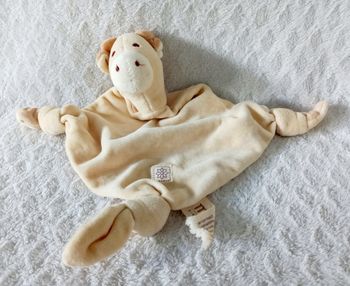 Doudou plat girafe jaune Beige Miyim Organic