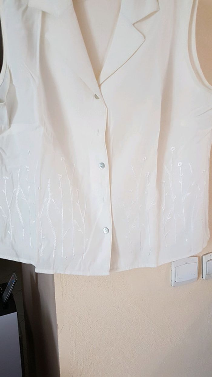 Chemisier sans manches ecru - photo numéro 2