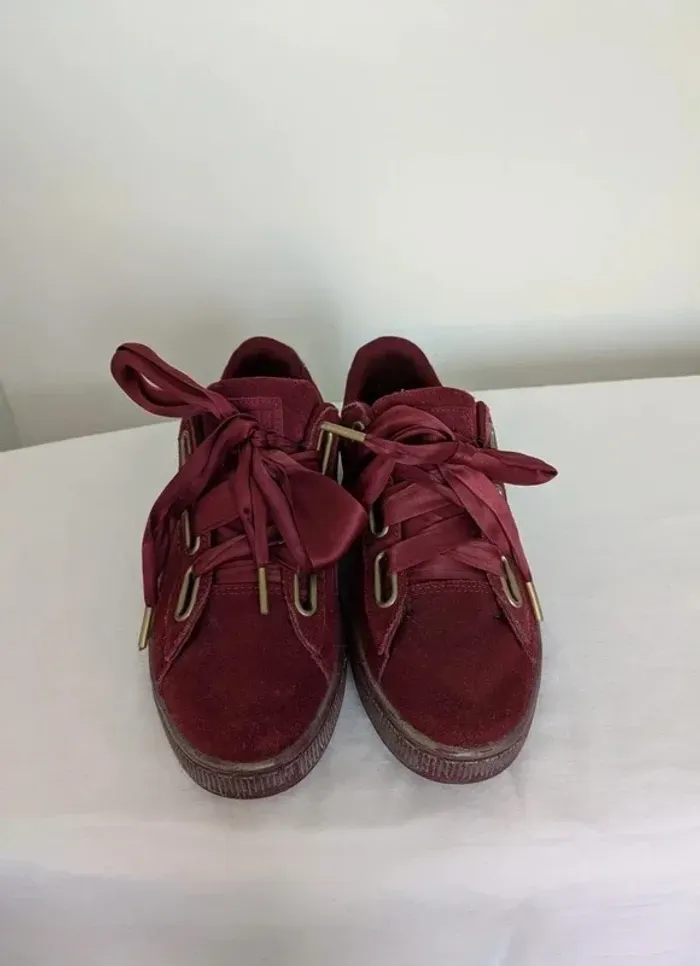 Baskets bordeaux - Puma Suede - taille 37 - photo numéro 2