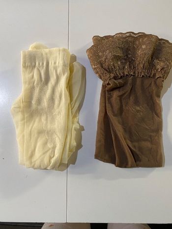 1 lot de 1 Collant écu et  et 1 paire de bas marron  taille s