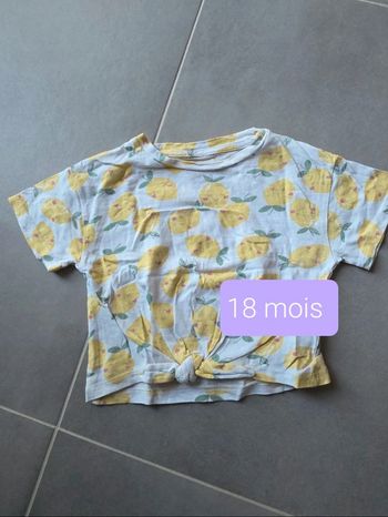 t-shirt citron 18 mois