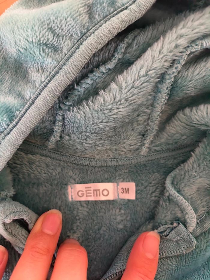 Gilet zippé polaire bleu/turquoise Gémo garçon 3 mois - photo numéro 3