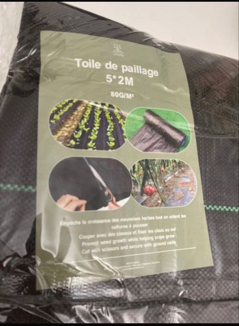 Toile de paillage 5x2m – 80g/m² – Protection mauvaises herbes – Neuf