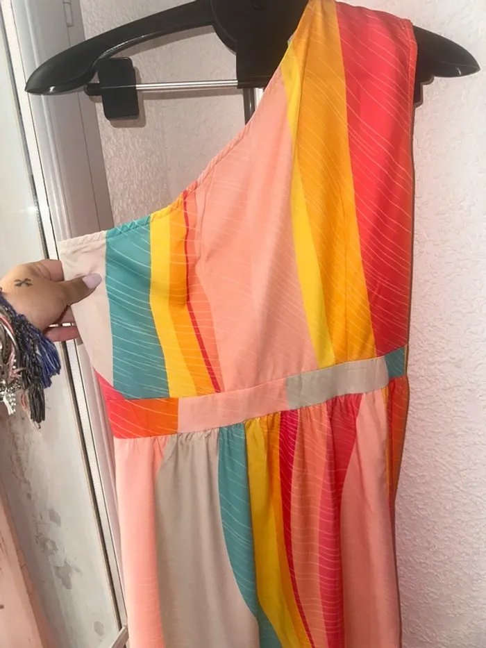 Robe fluide multicolore pastel – Taille XL – Parfaite pour l’été - photo numéro 5