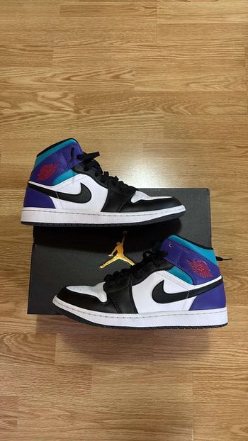 Baskets Air Jordan 1 Aqua Violet Cyan