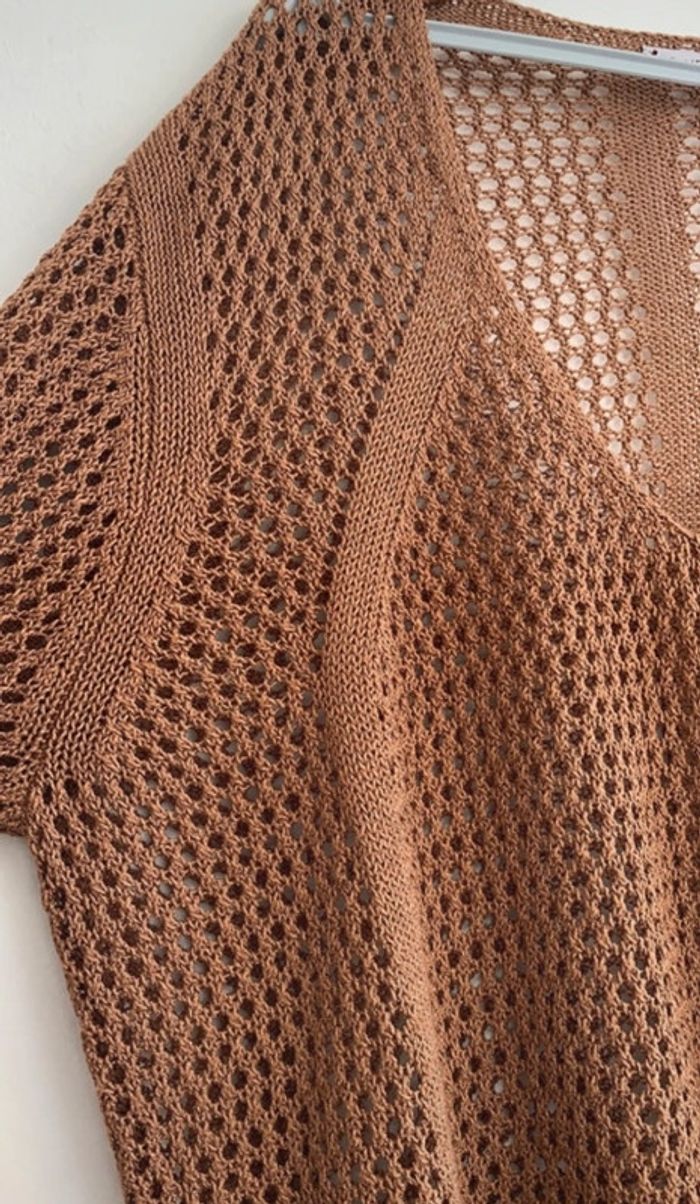 Pull en maille marron - photo numéro 2
