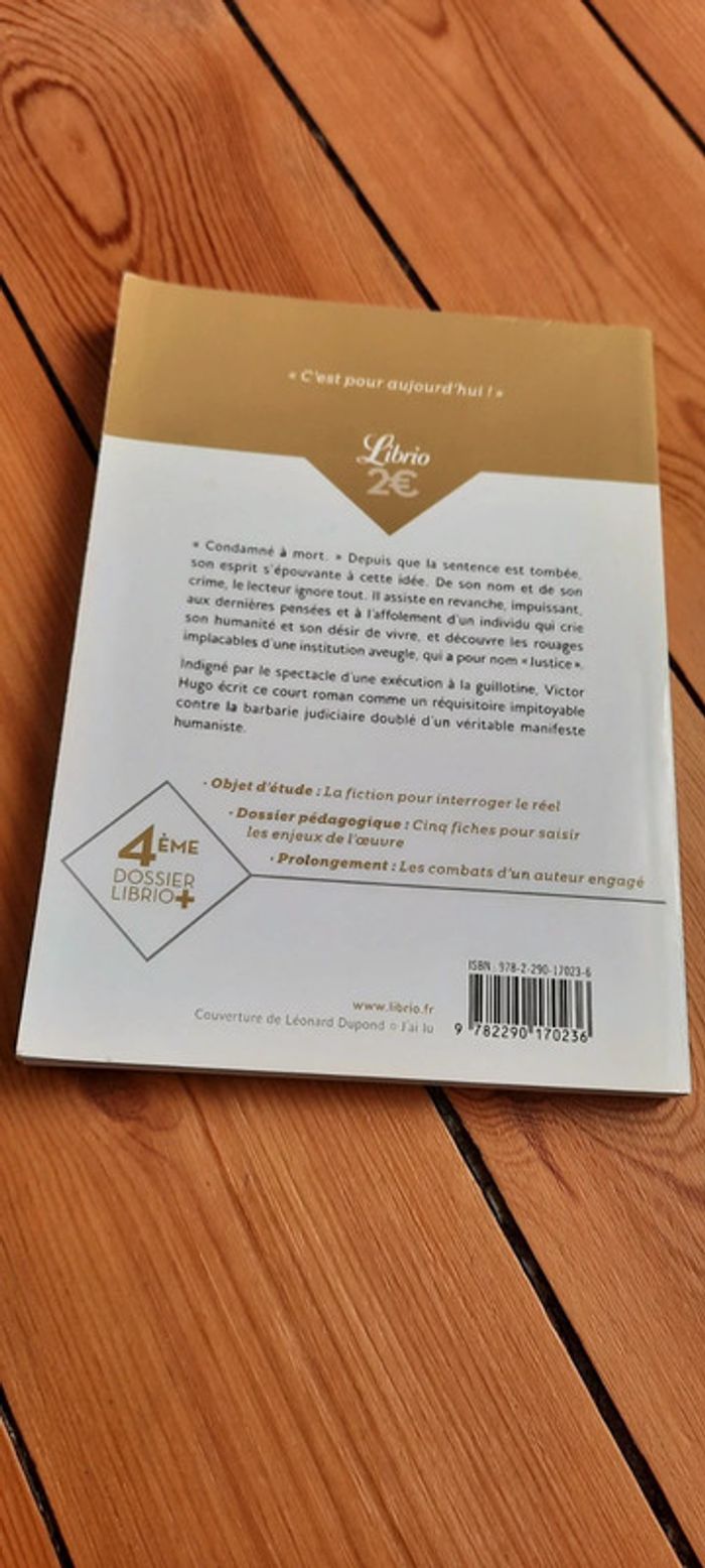 Livre scolaire Le dernier jour du condamné de Victor Hugo - photo numéro 2